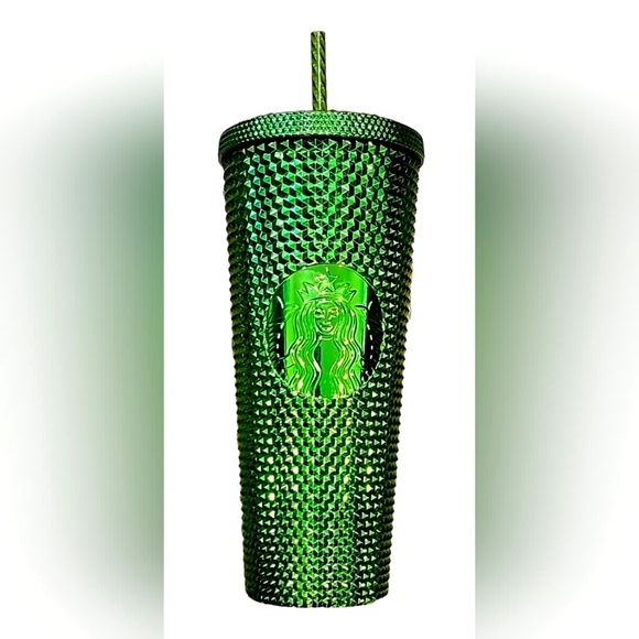 🍀Starbucks🍀Limited Edition🍀 Green🍀Metallic Bling Studded Tumbler, 24oz, NWT - Picture 2 of 3
